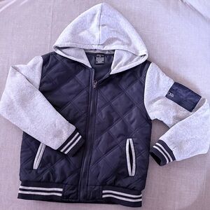Ring of Fire Navy and Gray Quilted Hoodie size medium YOUTH